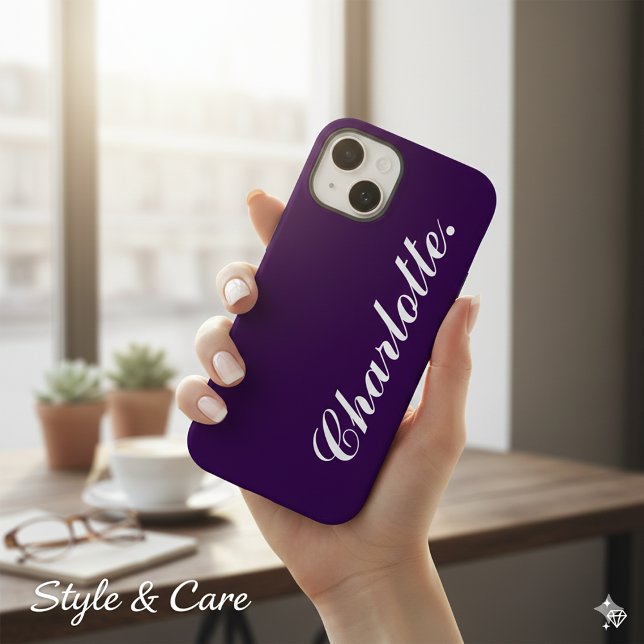 Design Your Own Name on This Dark Purple Case-Mate iPhone Hülle (Design Your Own Name on This Dark Purple Case-Mate iPhone Case)