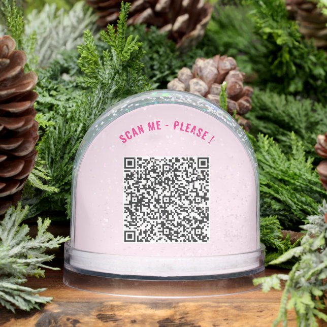 Design Your Own QR Code Scan Info Personalized Schneekugeln (Winter)