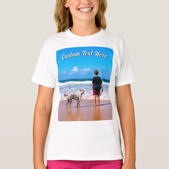 Design Your Pet Photo T-Shirt Personalized Text (Vorderseite)