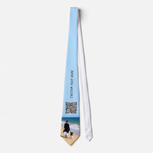 Design Your Photo Neck Tie with QR Code and Text Krawatte (Vorderseite)
