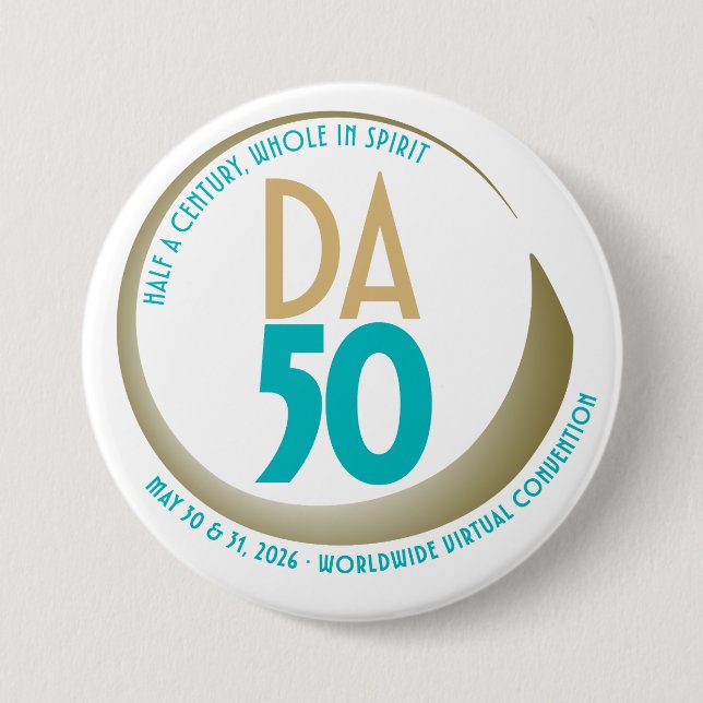 Design zum 50-jährigen Jubiläum der D.A.-Conventio Button (Vorderseite)