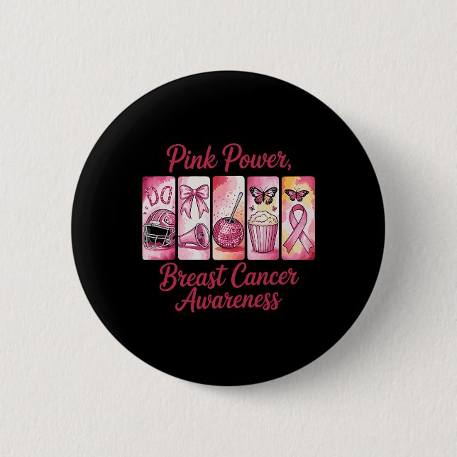 Design zur Sensibilisierung für Brustkrebs Button (Vorderseite)