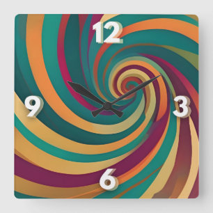 Designanweisung für Maximalist Jewel Spiral Swirl Quadratische Wanduhr