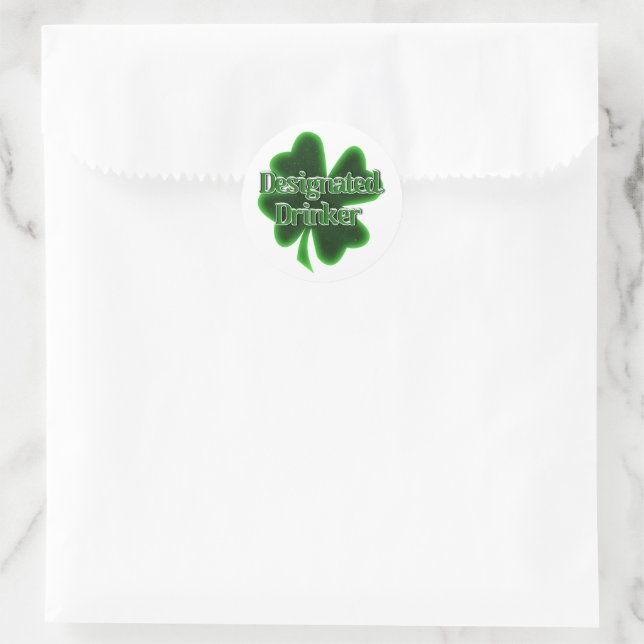 Designated Drinker St. Patrick's Day Runder Aufkleber (Tasche)