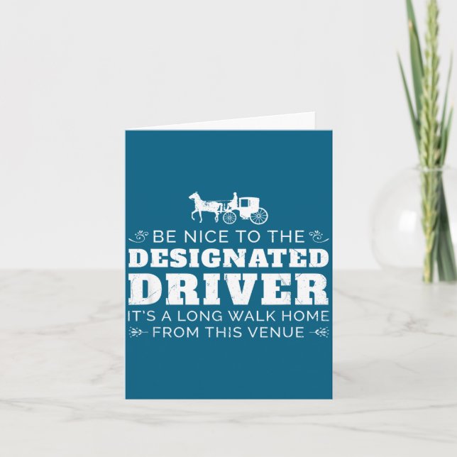 Designated Driver Horse Carriage Funny Men Women Q Karte (Vorderseite)
