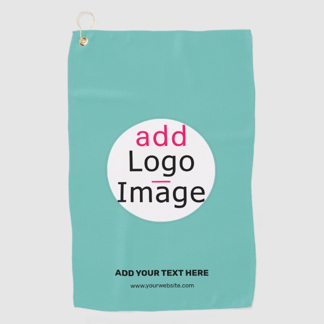 Designbare Logos für Unternehmen Fresh Mint Green Golfhandtuch (Vorderseite)