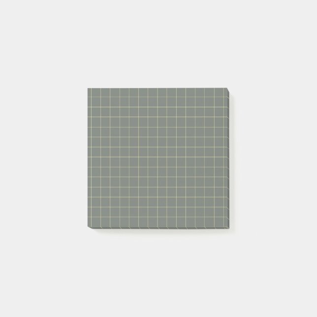 Designbüro für schwarz-kariertes Muster Post-it Klebezettel (Vorderseite)
