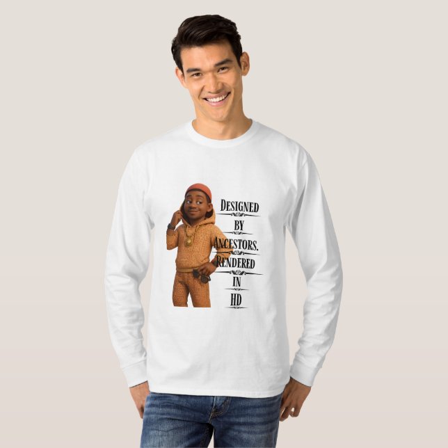 Designed By Ancestors,Pixarstyle 3D T-Shirt (Vorne ganz)