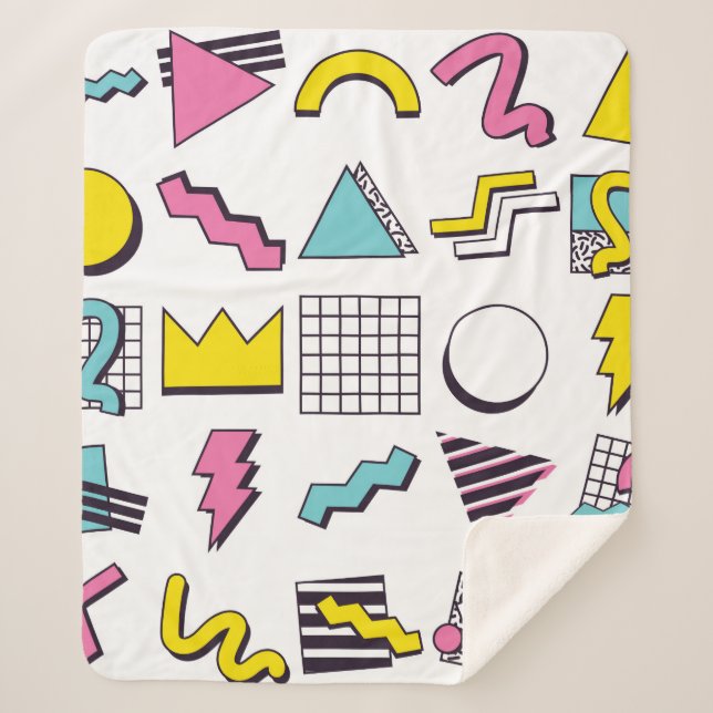 Designelemente für 90er-Pop-Memphis  Sherpadecke (Vorderseite)