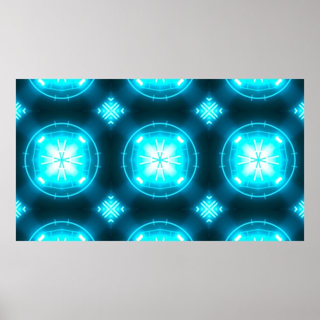 Designer abstrakter Hintergrund mit leuchtendem In Poster (Vorne)
