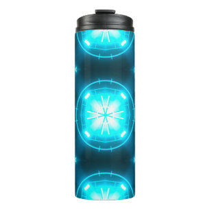 Designer abstrakter Hintergrund mit leuchtendem In Thermosbecher
