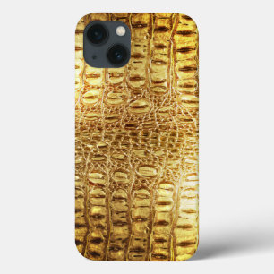 Designer Alligator Crocodile Skin Shiny Gold Case-Mate iPhone Hülle