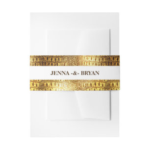 Designer-Alligatorkrokodil-Haut-glänzendes Gold Einladungsbanderole