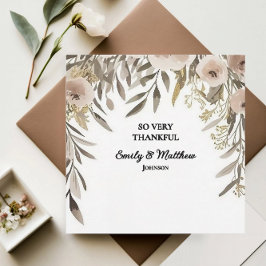 Designer Aquarell-Blume Danke Karte