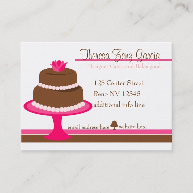 Designer Bakedgoods-Cake Visitenkarte (Vorderseite)