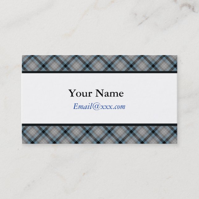 Designer Blue Kariert Business Cards Visitenkarte (Vorderseite)