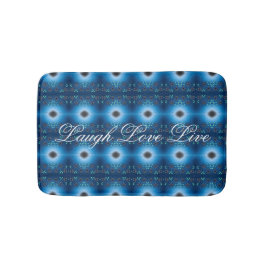 Designer-Blumenmatte in Blau und Schwarz Badematte