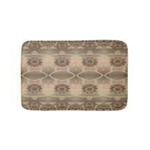 Designer-Blumenmatte mit weichem Braun und Pfirsic