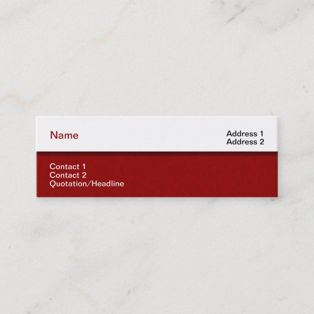 Designer Business Card Mini Visitenkarte (Vorderseite)