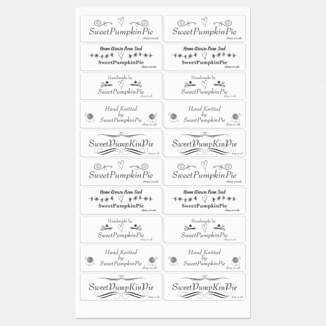 Designer-Business-Sticker / Labels Etiketten (Blatt)