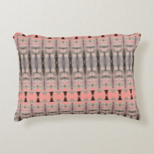 Designer Coral und Grau Gemustert Dekokissen