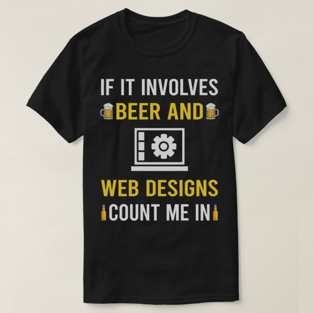 Designer-Designs für Bier und Webdesign T-Shirt (Design vorne)
