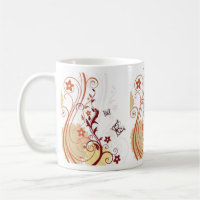 DESIGNER FLORAL COFFEE TASSE