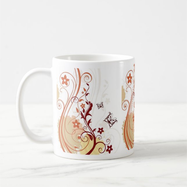 DESIGNER FLORAL COFFEE TASSE (Links)