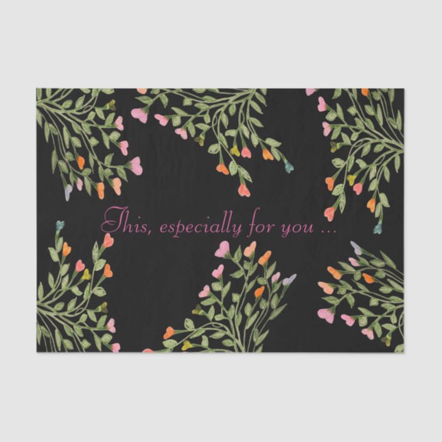 Designer Floral Heart Gemustert Seidenpapier (Vorderseite)