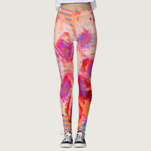 Designer für Abstrakte Leggings in Orangefarbenen 