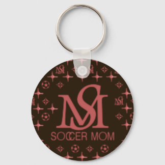 Designer-Fußball-Mama (braun/rosa) Schlüsselanhänger