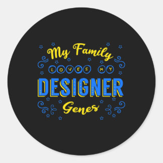 Designer Genes Down Syndrome Awareness Chromosome Runder Aufkleber