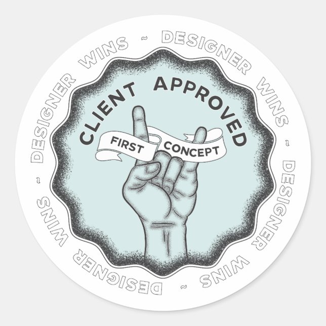 Designer gewinnt #1 runder aufkleber (Vorderseite)