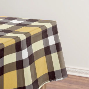 Designer Gingham Muster gelb und schwarz Tischdecke