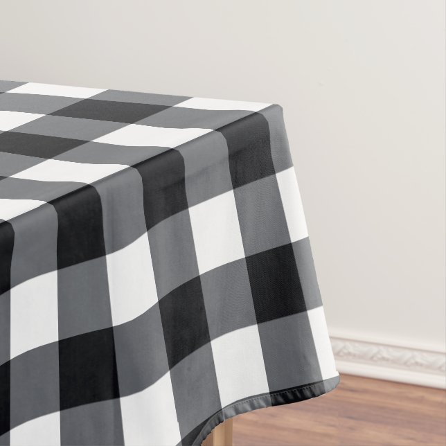 Designer Gingham Muster schwarz-weiß Tischdecke (Beispiel)