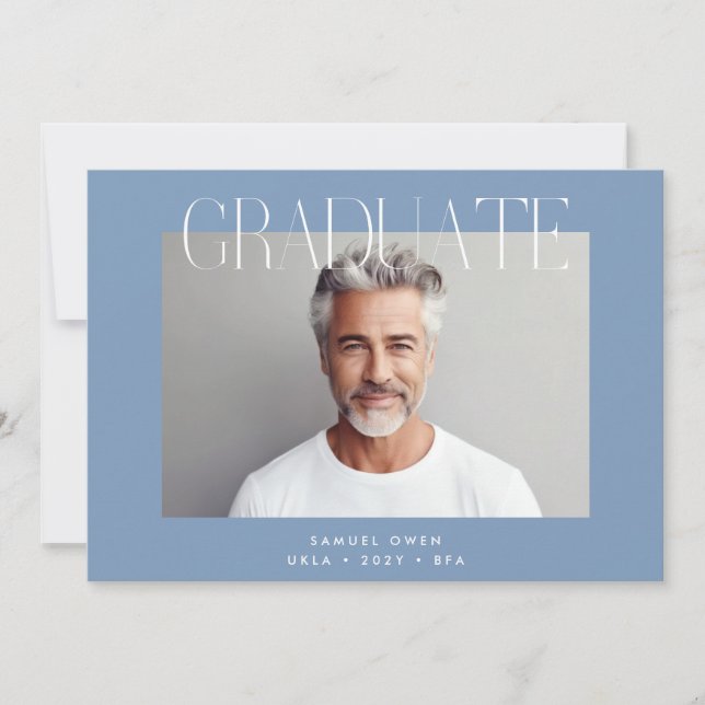 Designer Graduate Modern Two Foto Abschluss Ankündigung (Vorderseite)