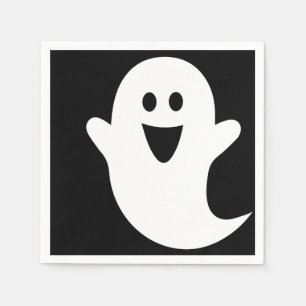 Designer Halloween, Geist auf Schwarz Serviette