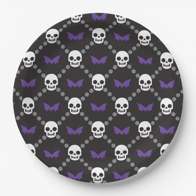 Designer Halloween, Gucci Skulls Pappteller (Vorderseite)