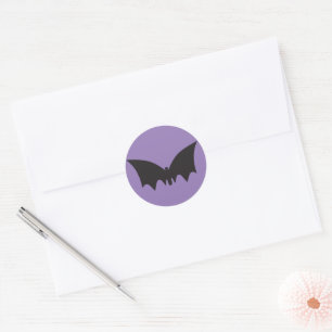Designer Halloween, Lila Icon Bat Runder Aufkleber