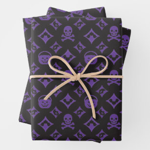 Designer Halloween! Vuitton Lila Geschenkpapier Set