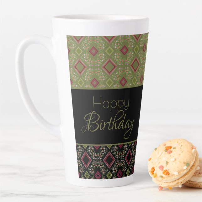 Designer Happy Birthday Latte Tasse (Beispiel)