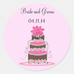 Designer-Hochzeitstorte Save the Date Runder Aufkleber