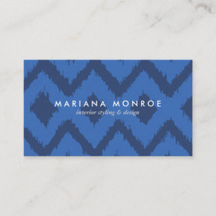 DESIGNER IKAT MUSTER IN BLAU II VISITENKARTE