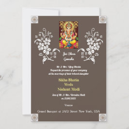 Designer Indian Ganesha Wedding Einladung
