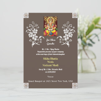 Designer Indian Ganesha Wedding Einladung