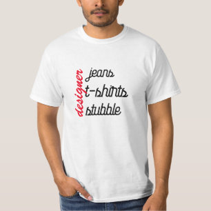 Designer-Jeans-T - Shirt stolpern über lustiges To