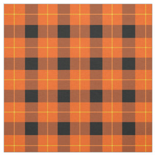Designer kariert / tartan Muster orange und schwar Stoff