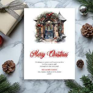 Designer Kuschelige Weihnachtsszene Grußkarte Feiertagskarte