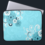 Designer-Laptop-Hülse: Blauer Wirbels-Blumenmuster Laptopschutzhülle<br><div class="desc">Ein attraktives Wirbelsmuster mit Blumen gibt eine Touch von Einzigartigkeit und einen trendy Blick zu Ihrer Neopren-Laptop-Hülse. 
Wählen Sie von 3 verschiedenen Größen in den kundenspezifischen Laptopabdeckungen zum Geschenk Ihre Familie oder Freunde!</div>
