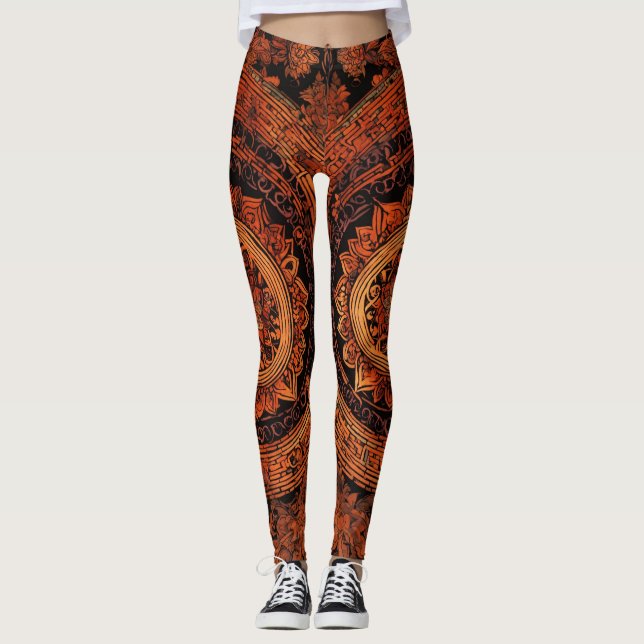 Designer-Leggings mit Tattoo-Inspiriert Mustern Leggings (Vorderseite)